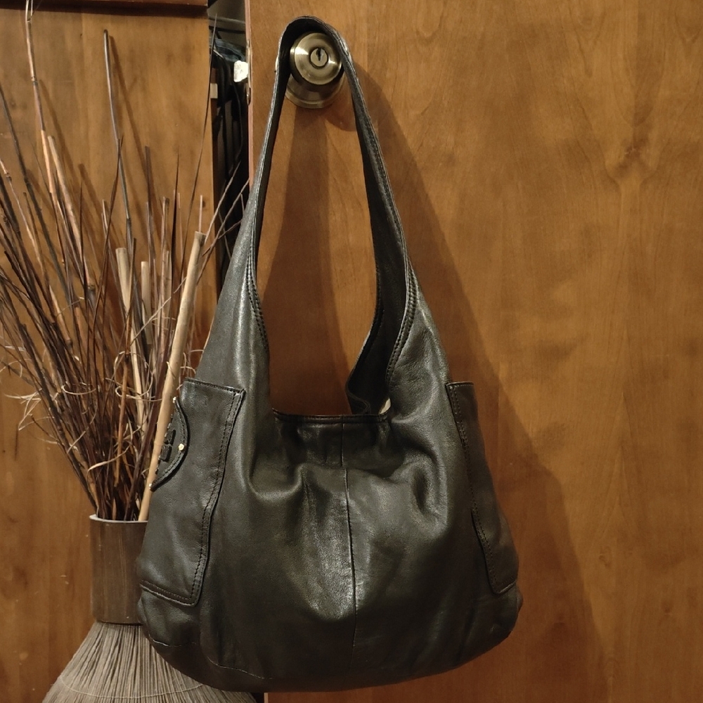 Tory Burch Dark Brown Leather Hobo Bag